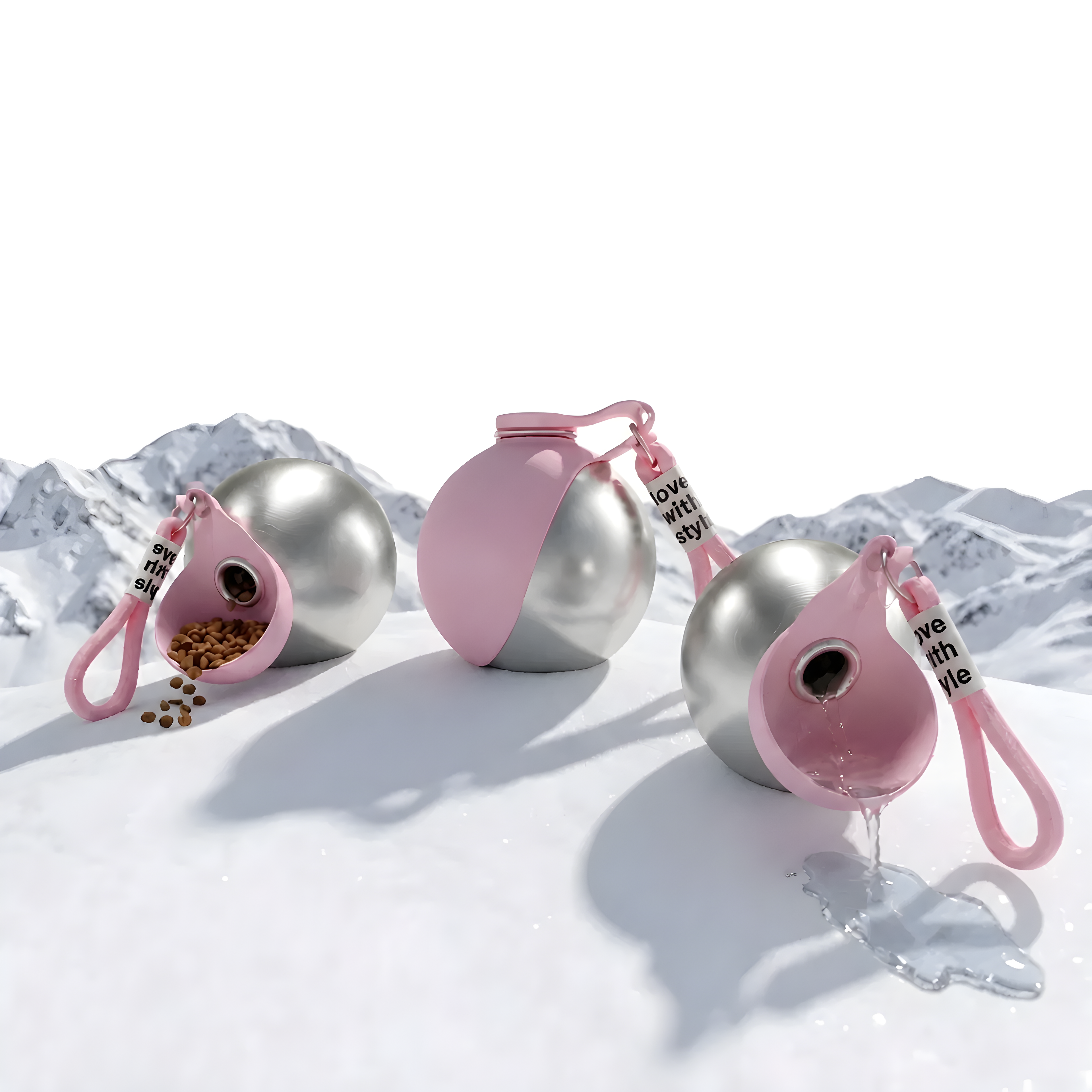 Gourde 2-en-1 BalooDog — rose — plan héroïque montagne trio HD